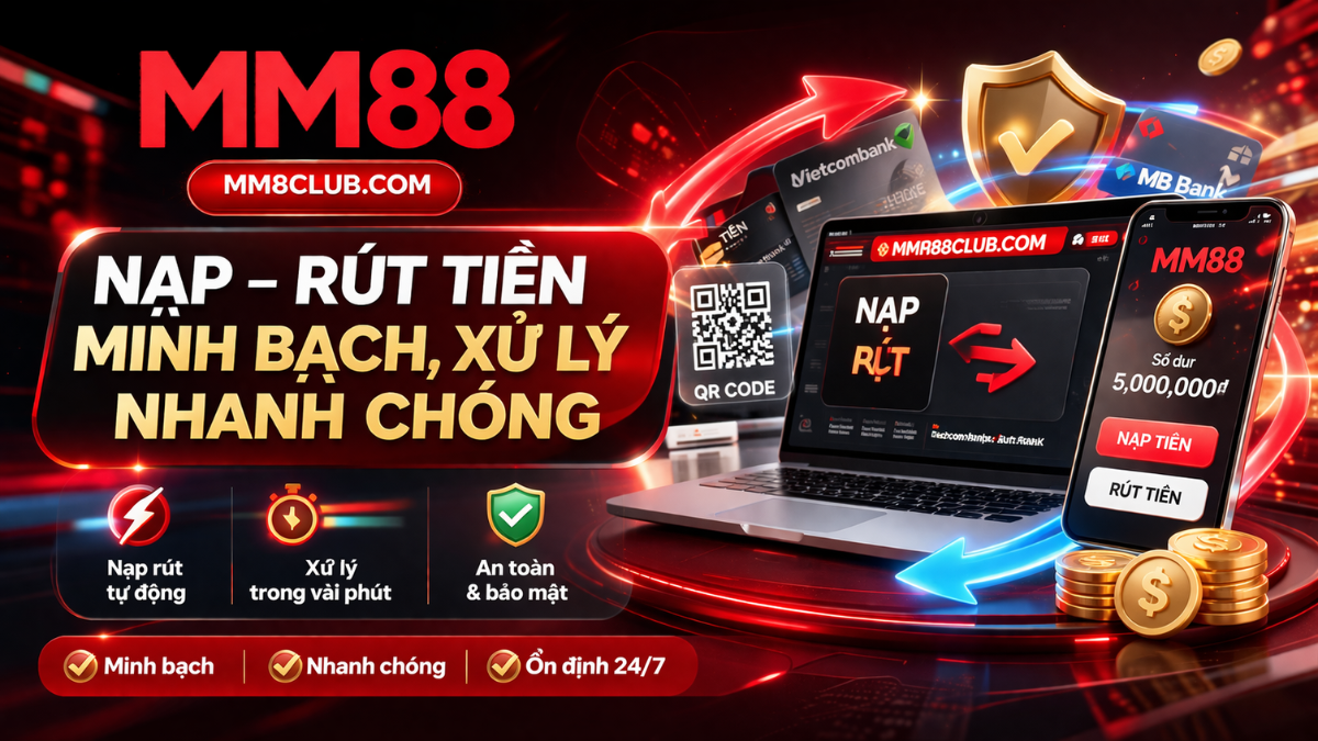 Nạp rút tiền MM88 nhanh chóng minh bạch hỗ trợ ngân hàng ví điện tử và QR code